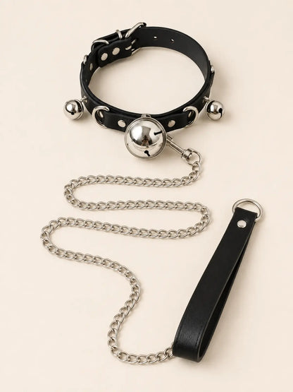 Goth Punk Spike Studded Leather Choker Collar