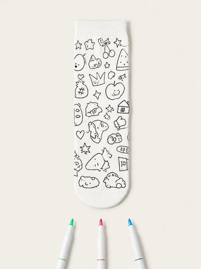 Family DIY Painting Socks Gift Set, Parent‑Child Hand‑Doodle Craft Kit