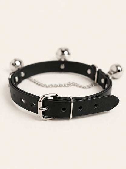 Goth Punk Spike Studded Leather Choker Collar