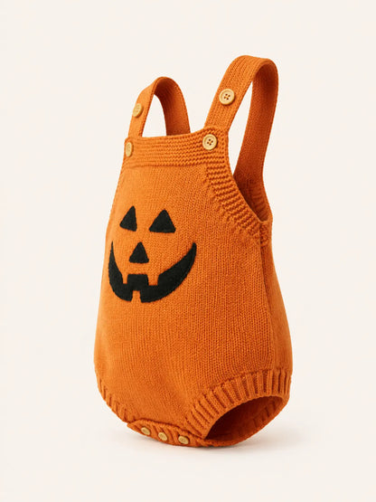 Baby Halloween Embroidered Suspender Romper