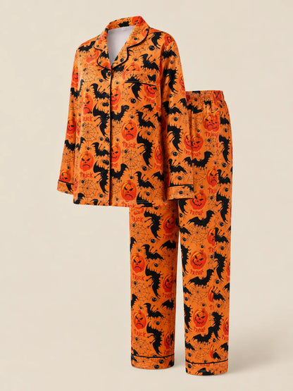 Halloween Printed Long‑sleeve Pajama Set