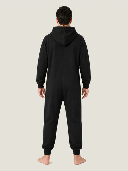 Kids’ Glow-in-the-Dark Skeleton Hooded Jumpsuit for Halloween
