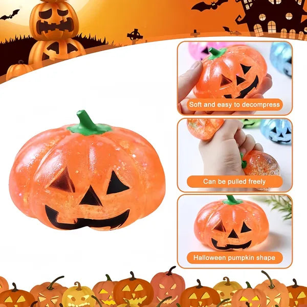 🎃 Glitter Pumpkin Squishy Fidget Toy 2‑in‑1 Halloween Desktop Decoration