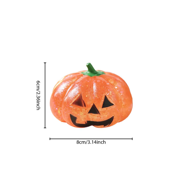 🎃 Glitter Pumpkin Squishy Fidget Toy 2‑in‑1 Halloween Desktop Decoration