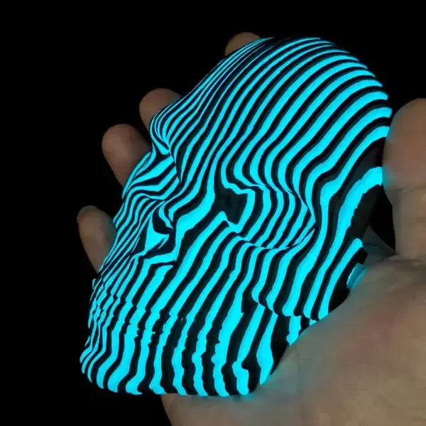 Halloween Decor-3D Printed Luminous Quantum Skull , Glow in The Dark Quantum Skeleton Head