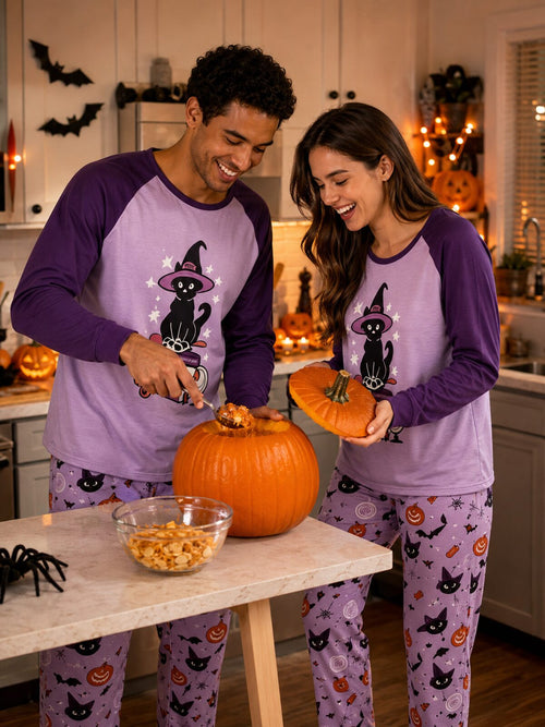 Unisex Halloween Matching Pajama Set, Spooky Home Sleepwear