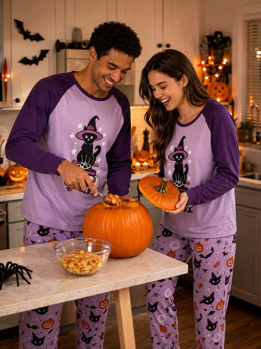 Unisex Halloween Matching Pajama Set, Spooky Home Sleepwear