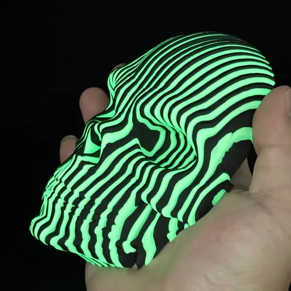 Halloween Decor-3D Printed Luminous Quantum Skull , Glow in The Dark Quantum Skeleton Head