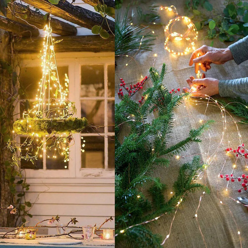 🎅🔥8 Modes  Christmas LED Firefly Twinkle String Lights