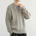 Wool blend ribbed knit sweater
