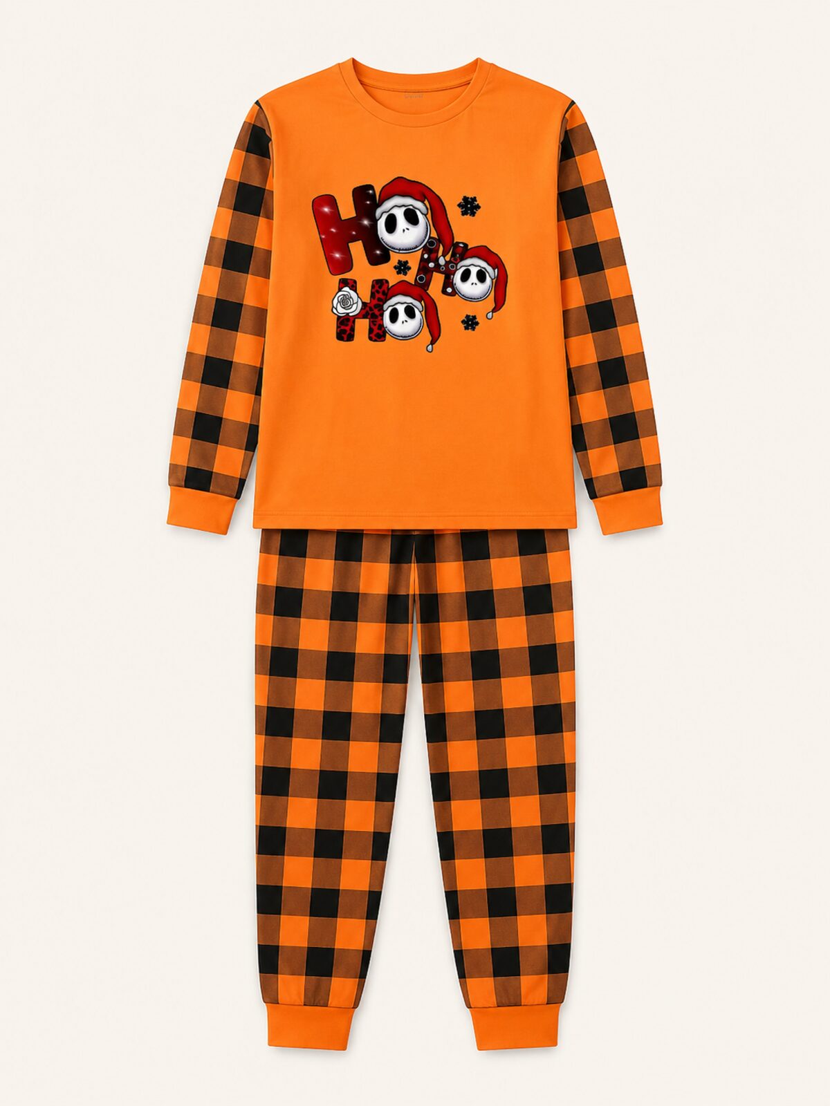 Family Matching Halloween Pumpkin and Ghost Print Pajamas Set