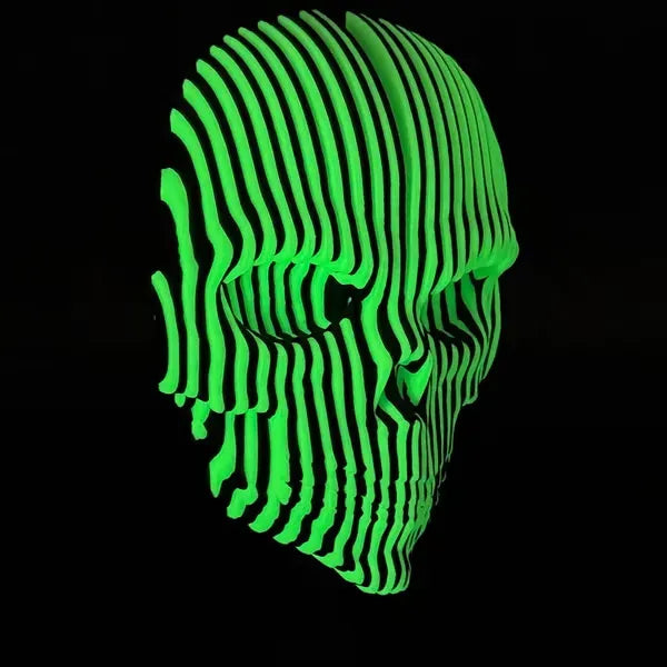 Halloween Decor-3D Printed Luminous Quantum Skull , Glow in The Dark Quantum Skeleton Head