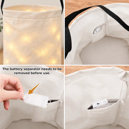 Custom LED Light Bucket Bag - Personalized Halloween Birthday Gifts For Kids - Little Boo Energy