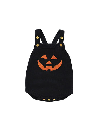 Baby Halloween Embroidered Suspender Romper