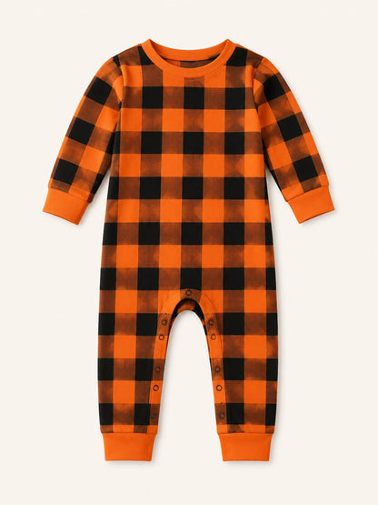 Family Matching Halloween Pumpkin and Ghost Print Pajamas Set