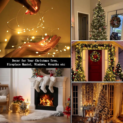 🎅🔥8 Modes  Christmas LED Firefly Twinkle String Lights