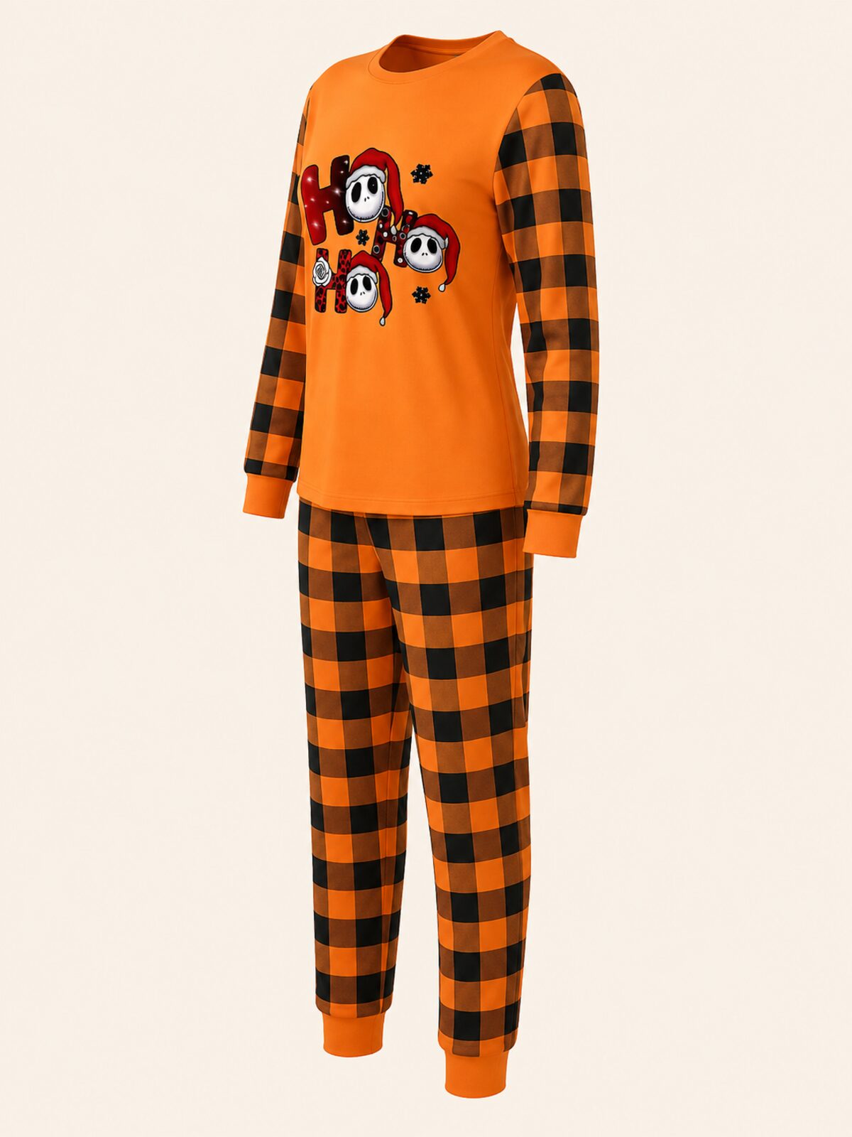 Family Matching Halloween Pumpkin and Ghost Print Pajamas Set