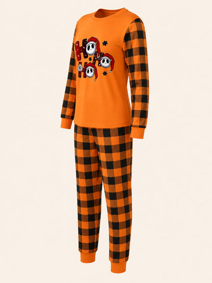 Family Matching Halloween Pumpkin and Ghost Print Pajamas Set