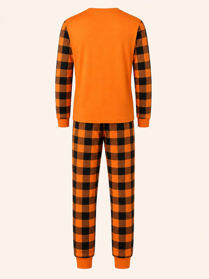 Family Matching Halloween Pumpkin and Ghost Print Pajamas Set