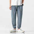 Cotton-linen tapered joggers
