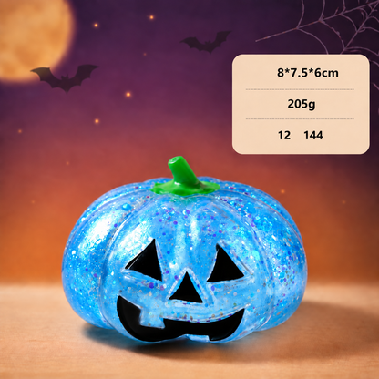 🎃 Glitter Pumpkin Squishy Fidget Toy 2‑in‑1 Halloween Desktop Decoration