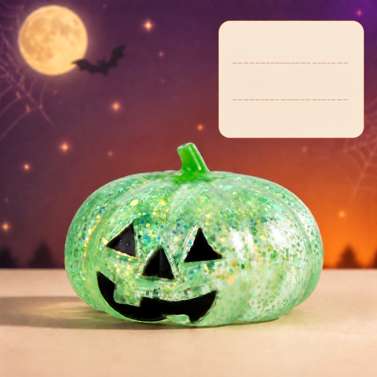 🎃 Glitter Pumpkin Squishy Fidget Toy 2‑in‑1 Halloween Desktop Decoration