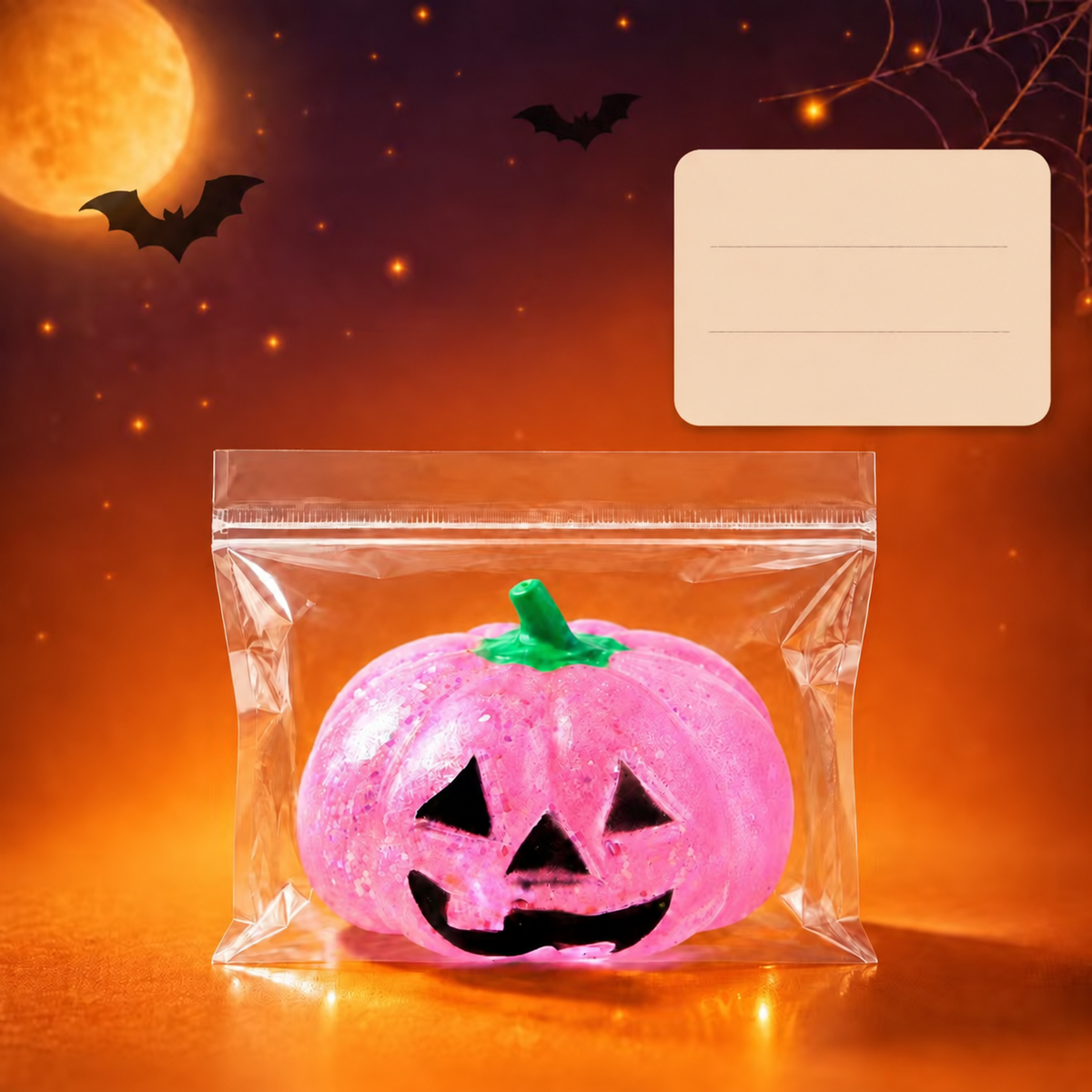 🎃 Glitter Pumpkin Squishy Fidget Toy 2‑in‑1 Halloween Desktop Decoration