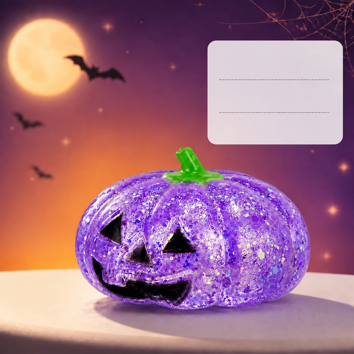 🎃 Glitter Pumpkin Squishy Fidget Toy 2‑in‑1 Halloween Desktop Decoration