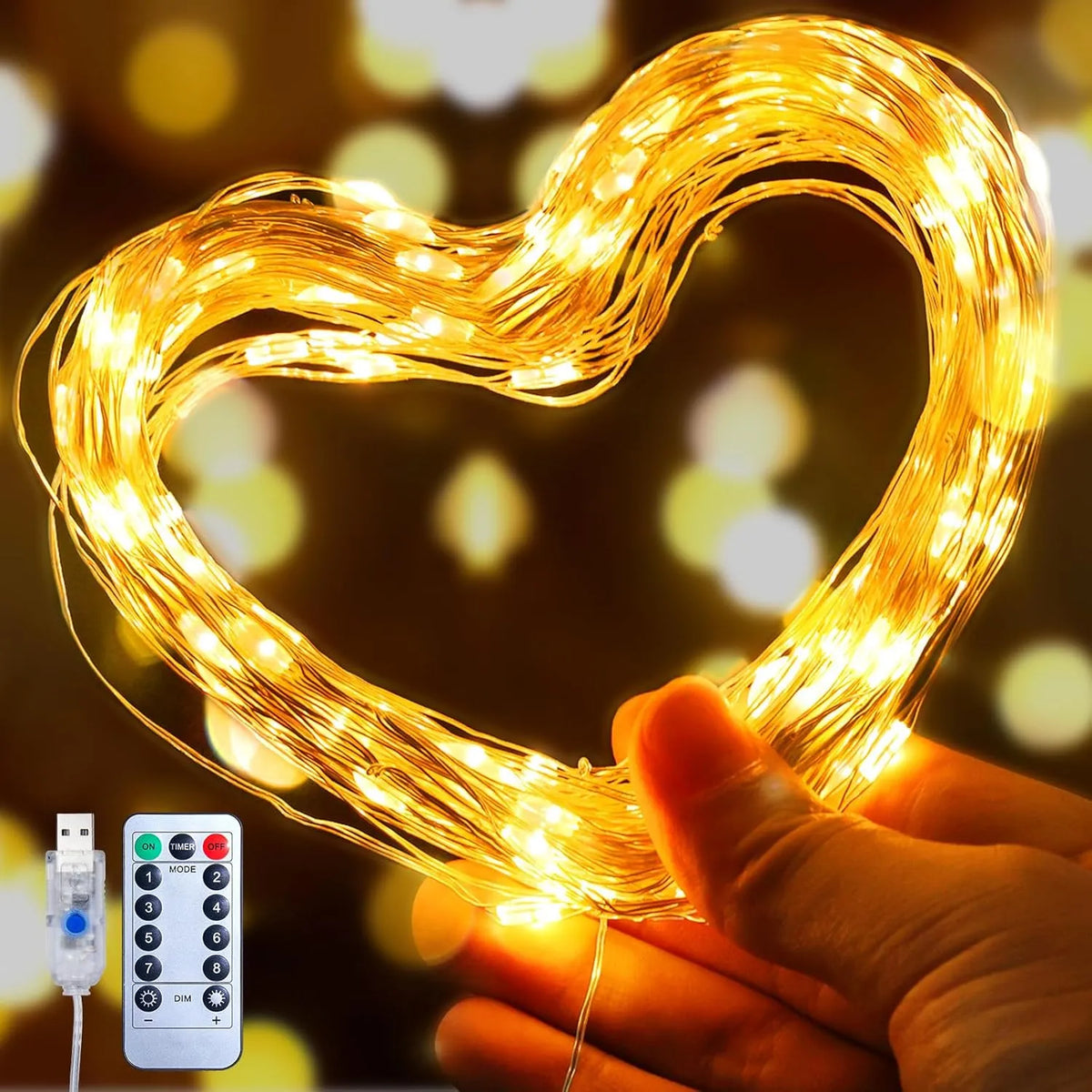 🎅🔥8 Modes  Christmas LED Firefly Twinkle String Lights