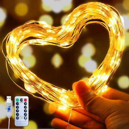 🎅🔥8 Modes  Christmas LED Firefly Twinkle String Lights