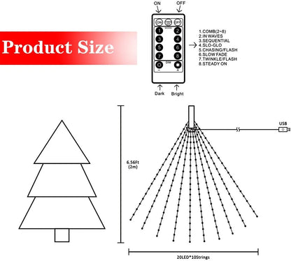 🎅🔥8 Modes  Christmas LED Firefly Twinkle String Lights