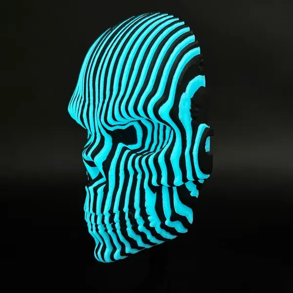 Halloween Decor-3D Printed Luminous Quantum Skull , Glow in The Dark Quantum Skeleton Head