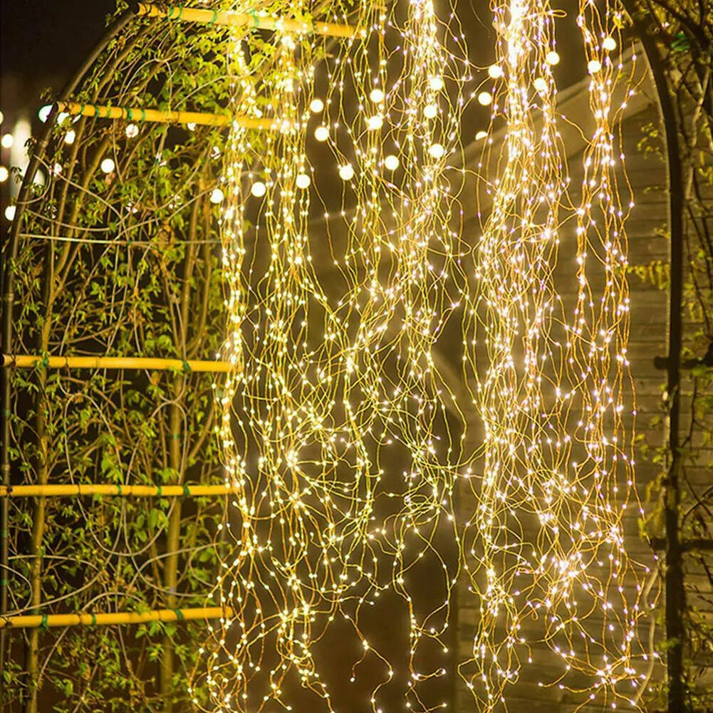 🎅🔥8 Modes  Christmas LED Firefly Twinkle String Lights