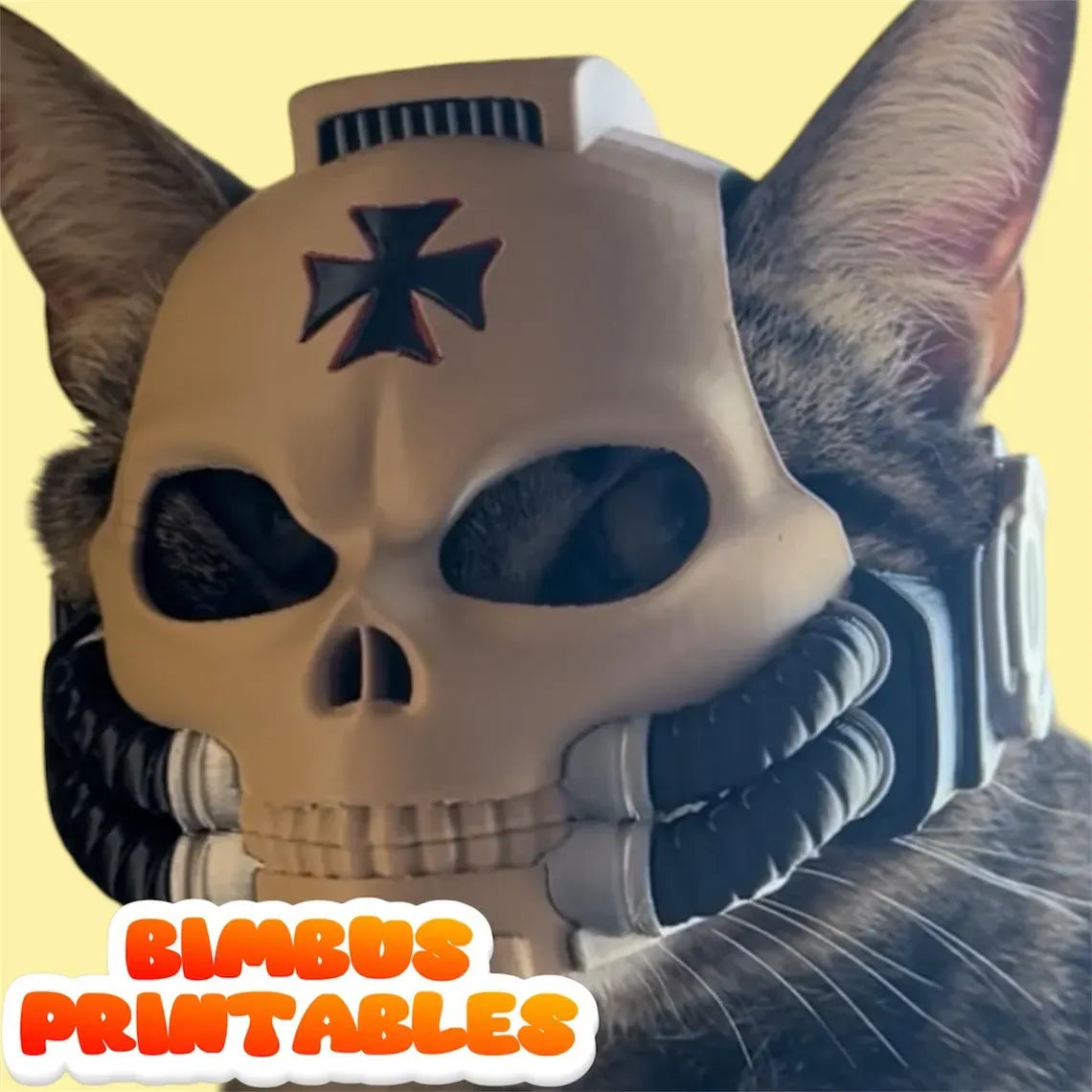 🔥Cat Helmet, Cool Gothic Pet Armor Mask for Cats & Small Dogs, Adjustable Lightweight Halloween Cosplay Costume, Sci-Fi Inspired Skull Kitty Decor Accessory for Photo Shoots