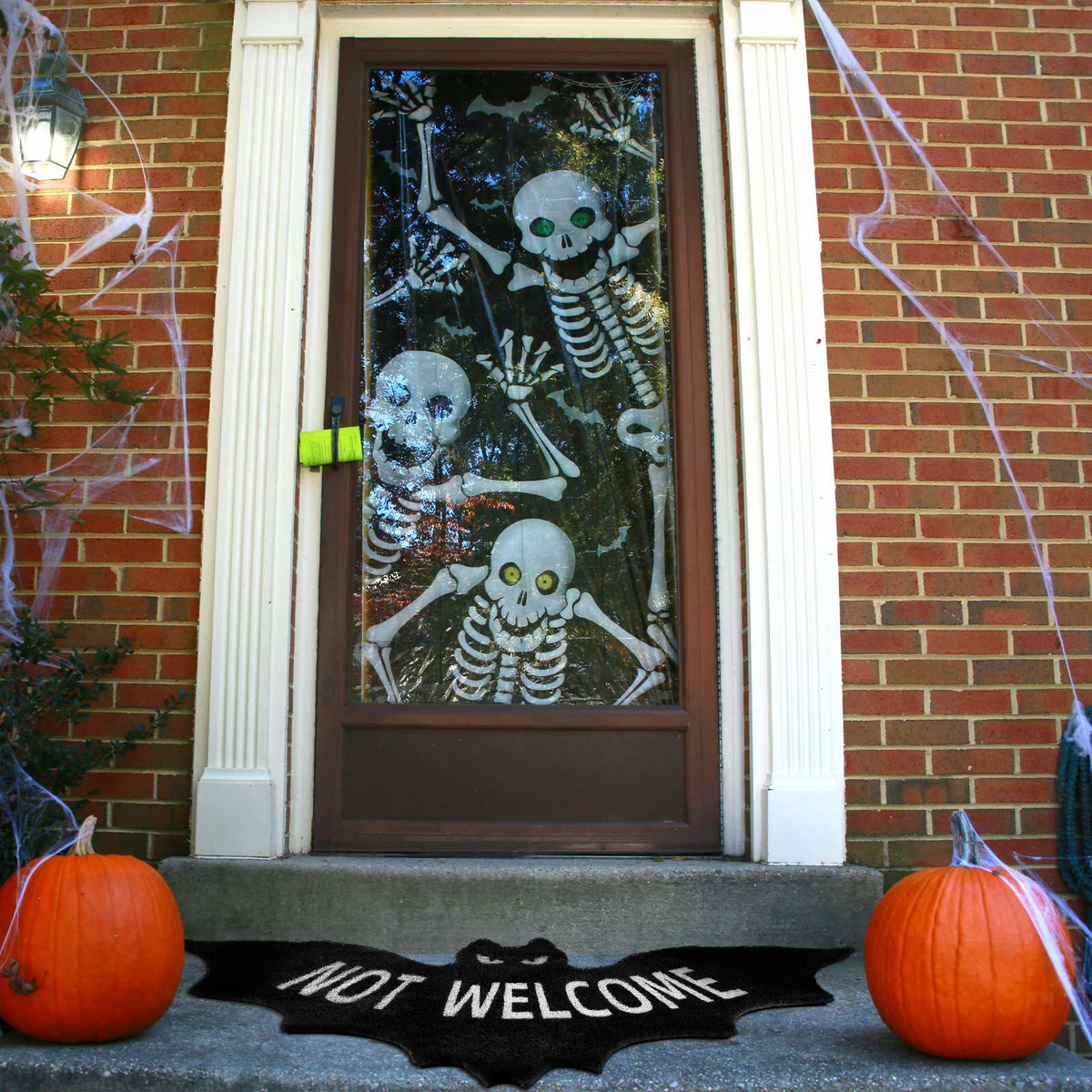 Halloween “Unwelcome” Bat Doormat — 60 × 90 cm