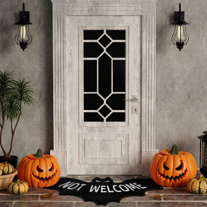 Halloween “Unwelcome” Bat Doormat — 60 × 90 cm